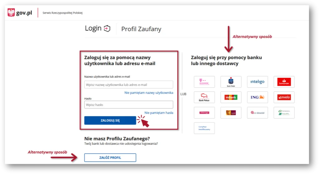 profil zaufany logowanie bank