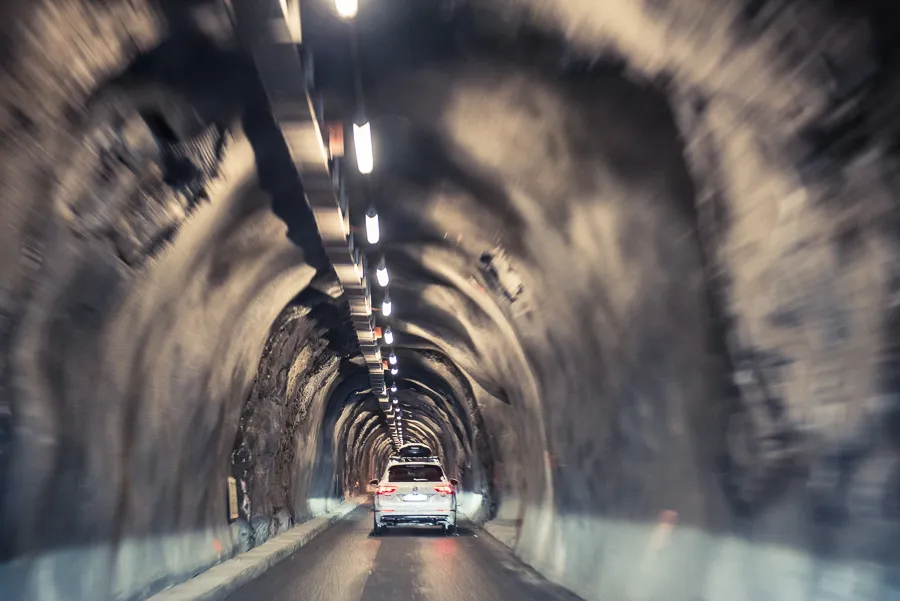 Tunel Munt la Schera wjazd zima