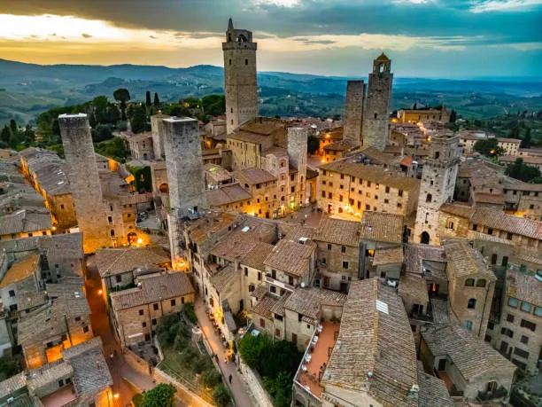 San Gimignano widok z lotu ptaka