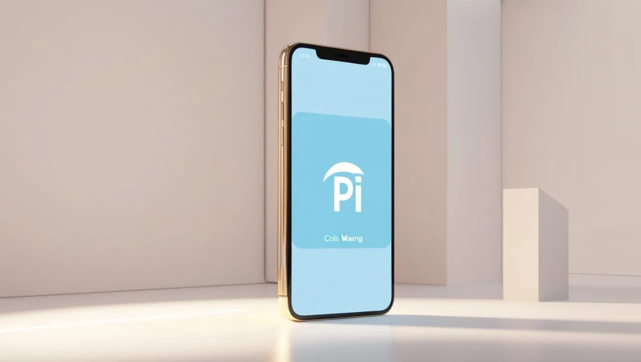 Pi Network logo i smartfon z aplikacją