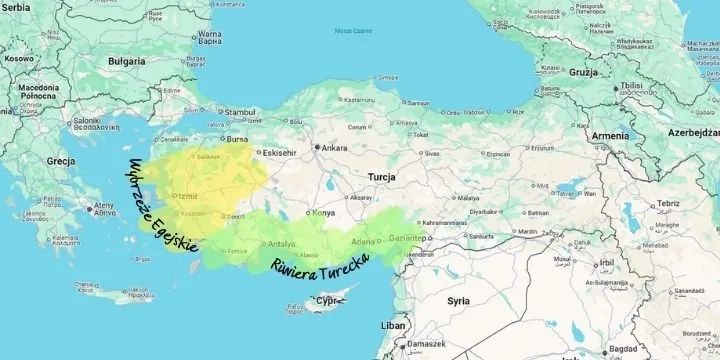Por&oacute;wnanie Riwiery Tureckiej i Wybrzeża Egejskiego