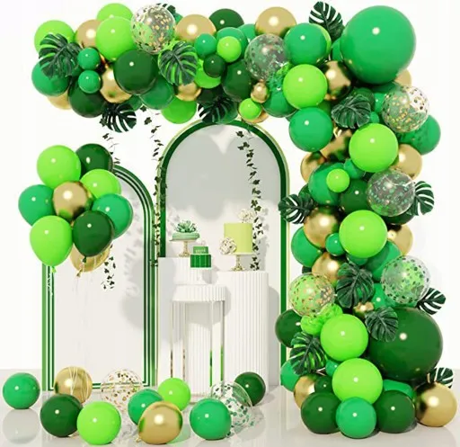 girlanda z balonów z kwiatami i liśćmi