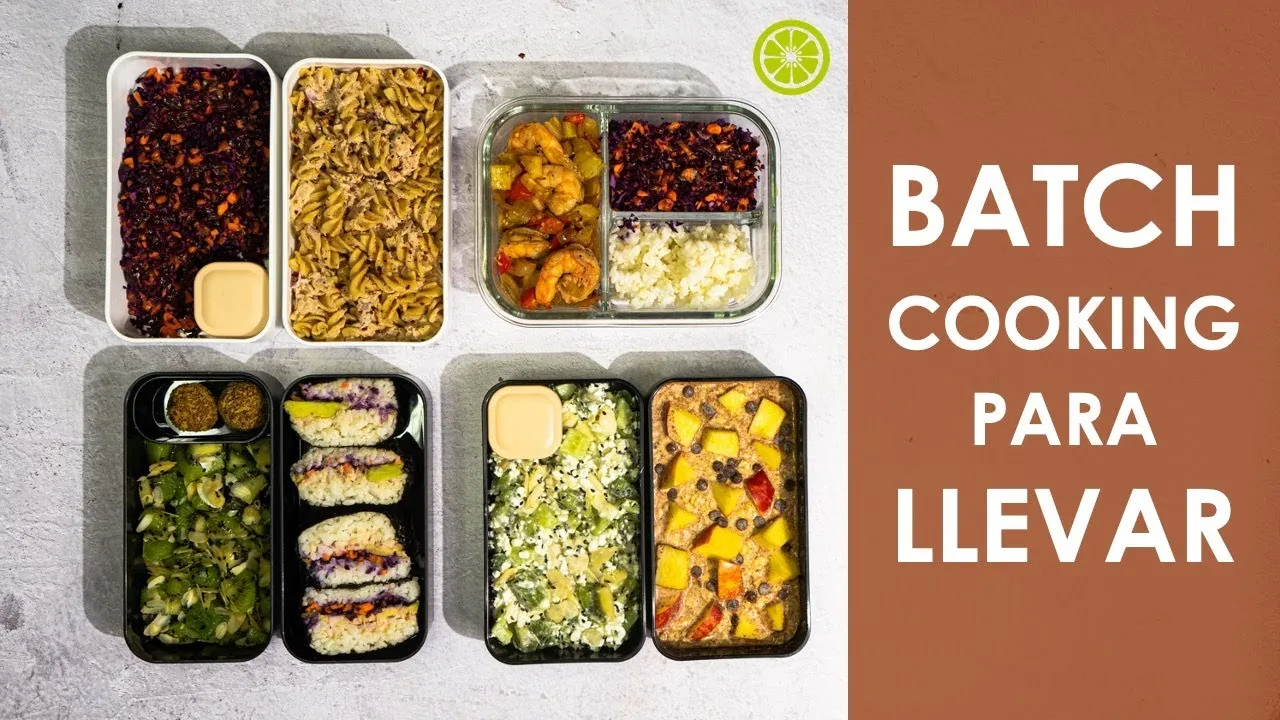 batch cooking ingredientes preparados en tuppers para la semana