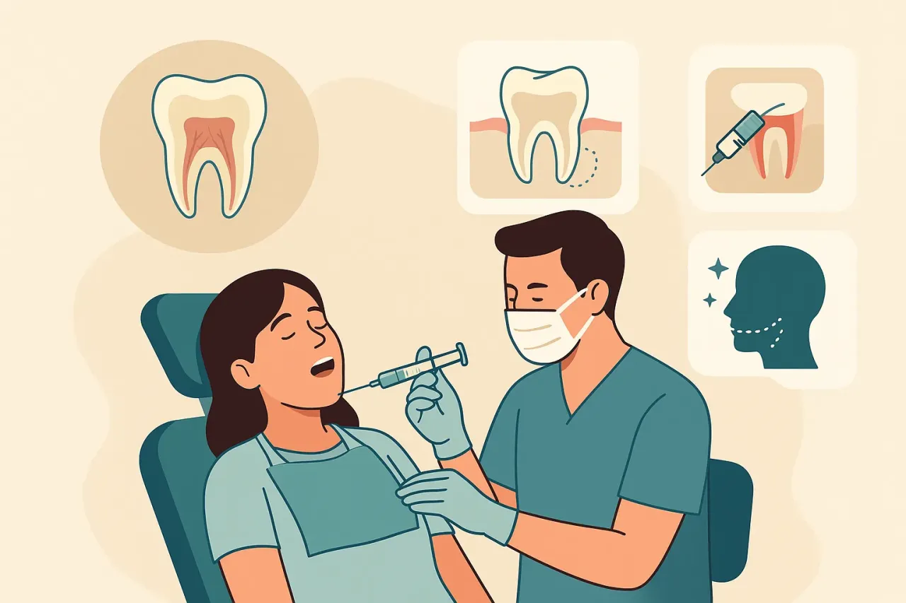 schemat działania znieczulenia miejscowego u dentysty