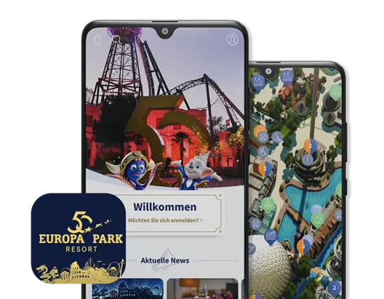 Europa-Park App Wartezeiten Anzeige Smartphone