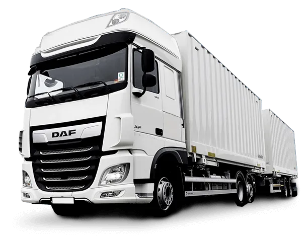 zestaw z przyczepą transport objętościowy, tandem transport