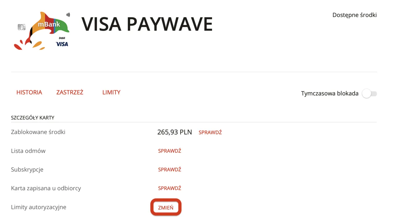 Karta mBank Visa Paywave. Zobacz szczegóły karty i jak zwiększyć limit przelewu mbank, klikając