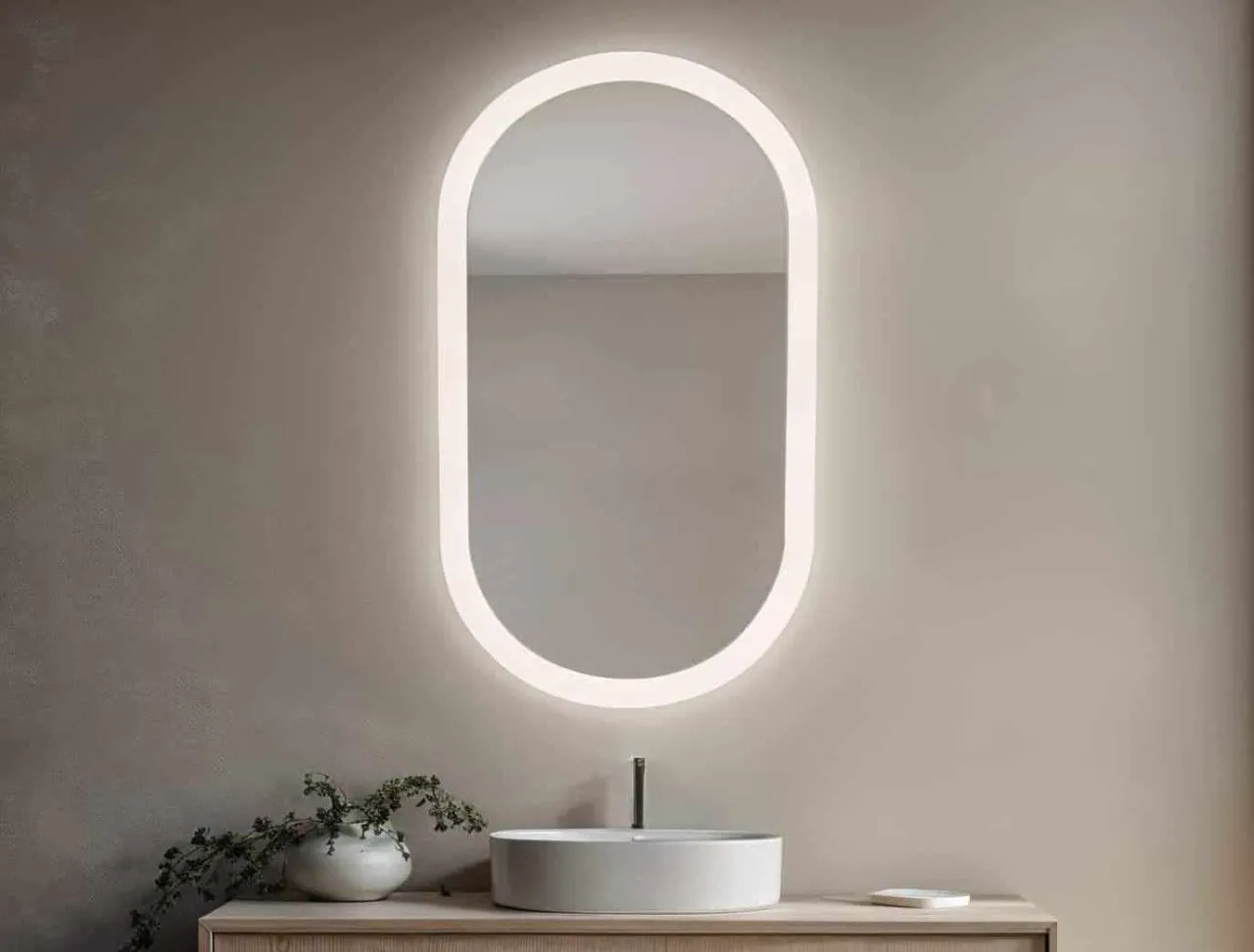 Lustro LED z frontalnym podświetleniem i regulacją