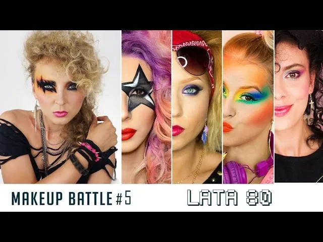 Fryzury makijaż lata 80. akcesoria