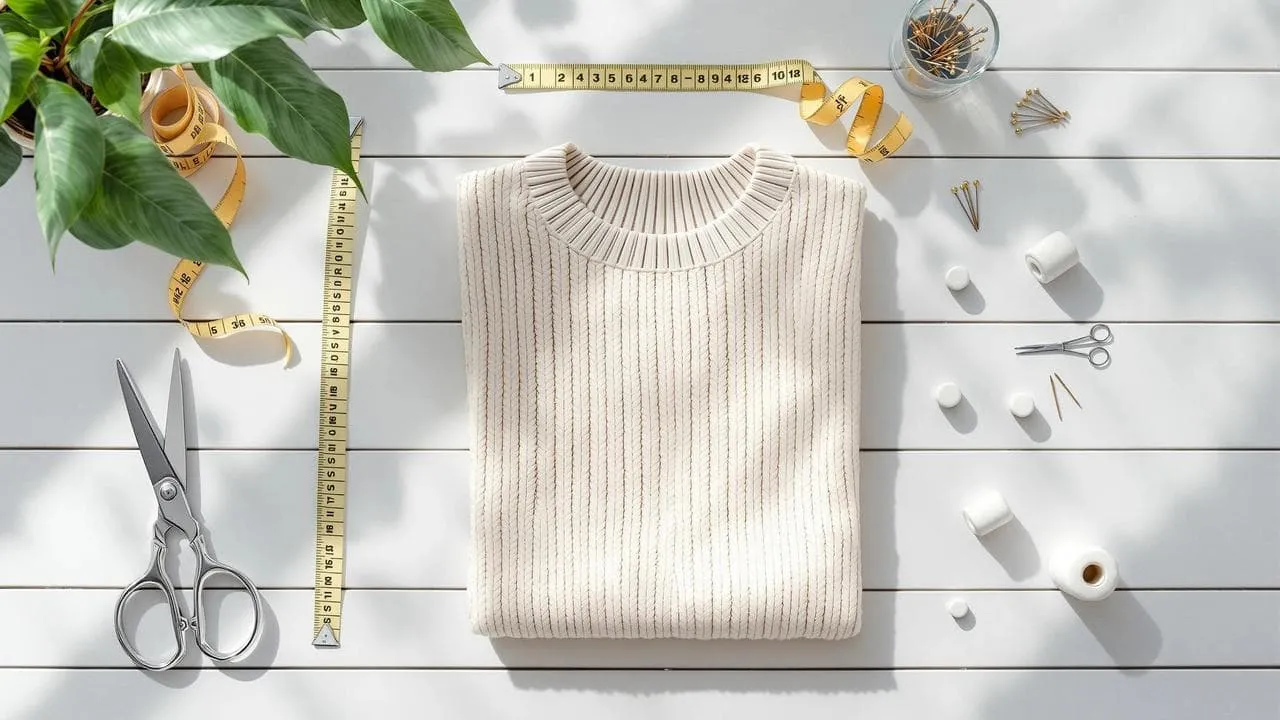 Narzędzia do skracania swetra