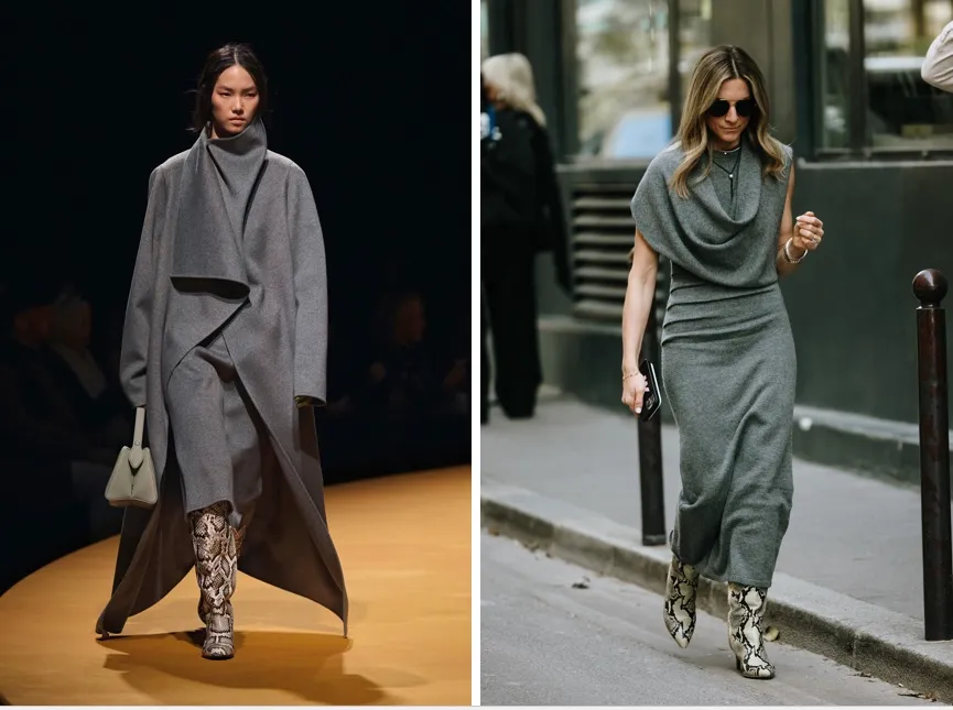 Szare total looki jesień 2025 inspiracje