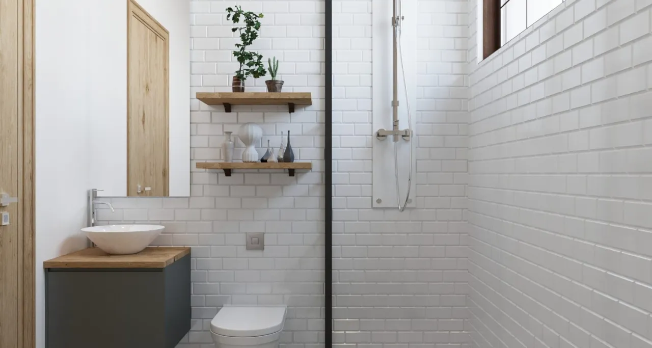 gres na ścianie prysznic