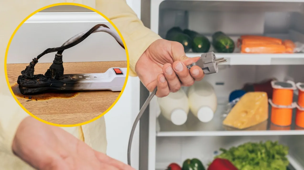 Nowa lodówka podłączona do prądu