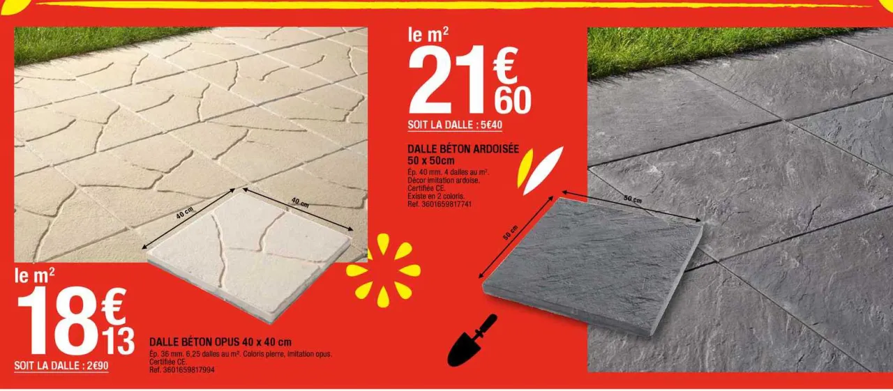Zdjęcie Dalles béton 50x50 Brico Dépôt : Prix et options à ne pas manquer