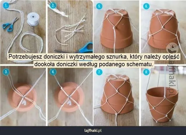 Zdjęcie Tanie i proste wiszące doniczki DIY. Zrób je sama bez stresu i wydatków