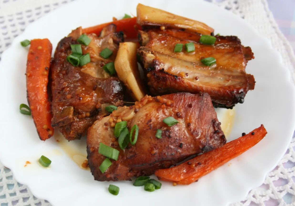 żeberka pieczone w rękawie w piekarniku