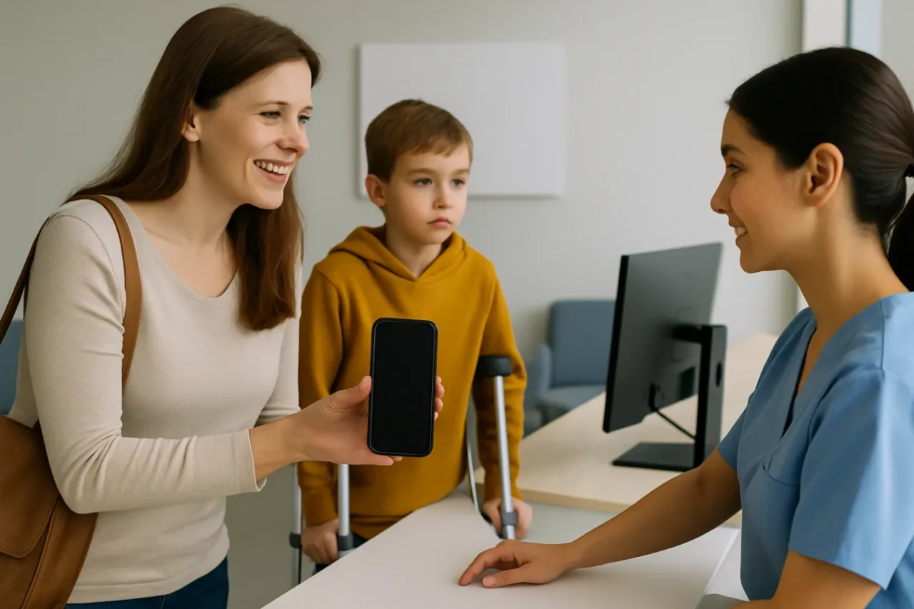 Osoba niepełnosprawna i jej opiekun rozmawiają o dokumentach