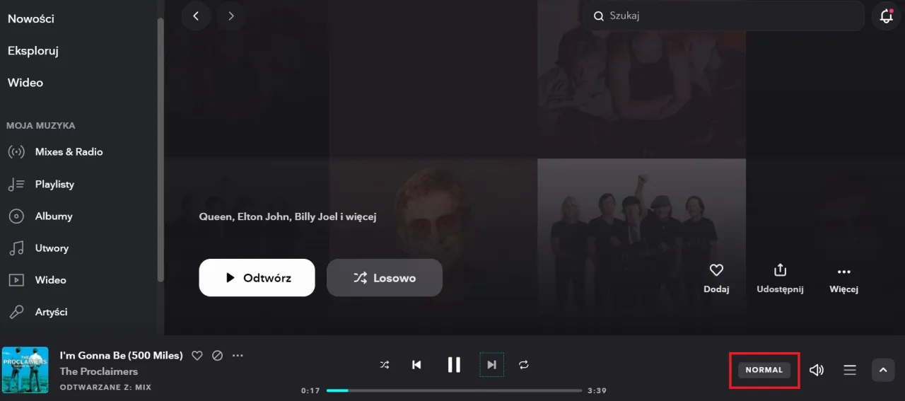Tidal ustawienia jakości pobierania