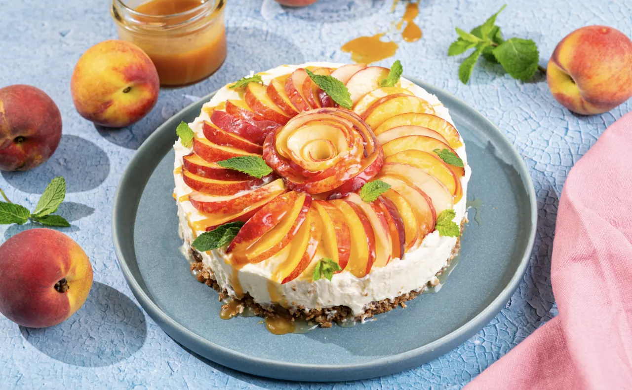 No-Bake Pfirsich Cheesecake