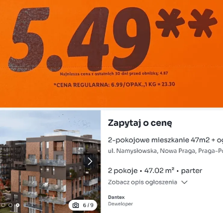 Stare ogłoszenie dewelopera bez ceny, zapytaj o cenę