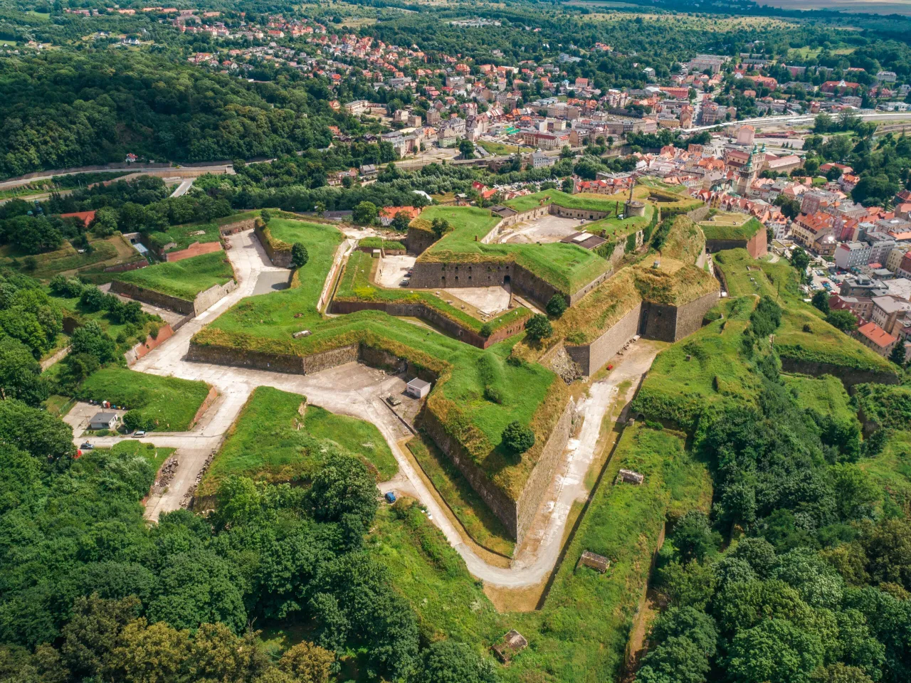 Twierdza Kłodzko widok z lotu ptaka