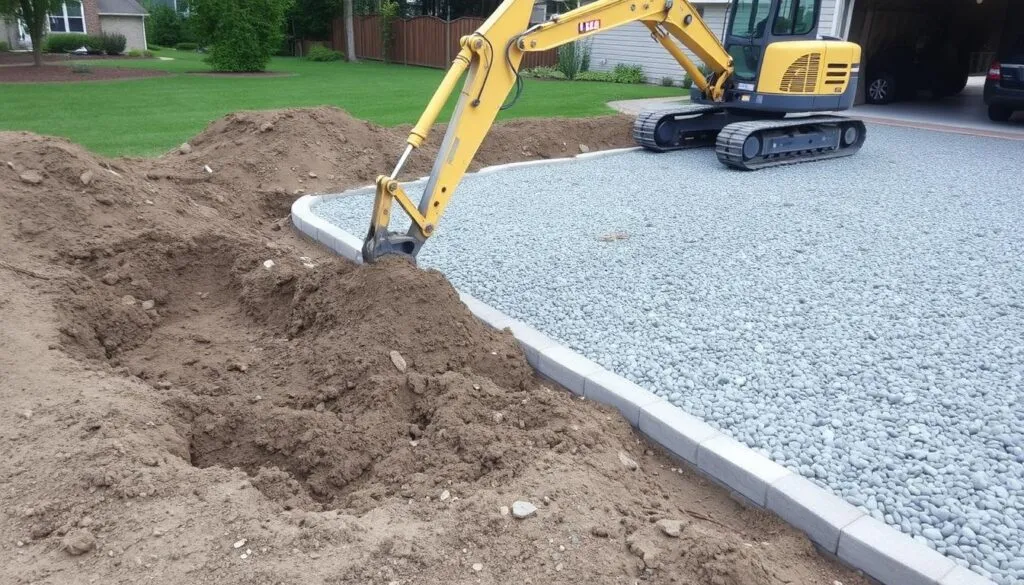 korytowanie podjazdu z kruszywa