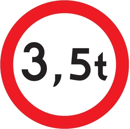 Znaki zakazu wjazdu ciężarówek B-5 B-18