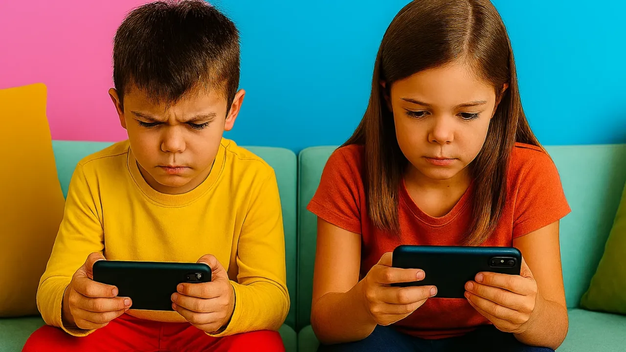 Rodzic z dzieckiem przeglądający tablet