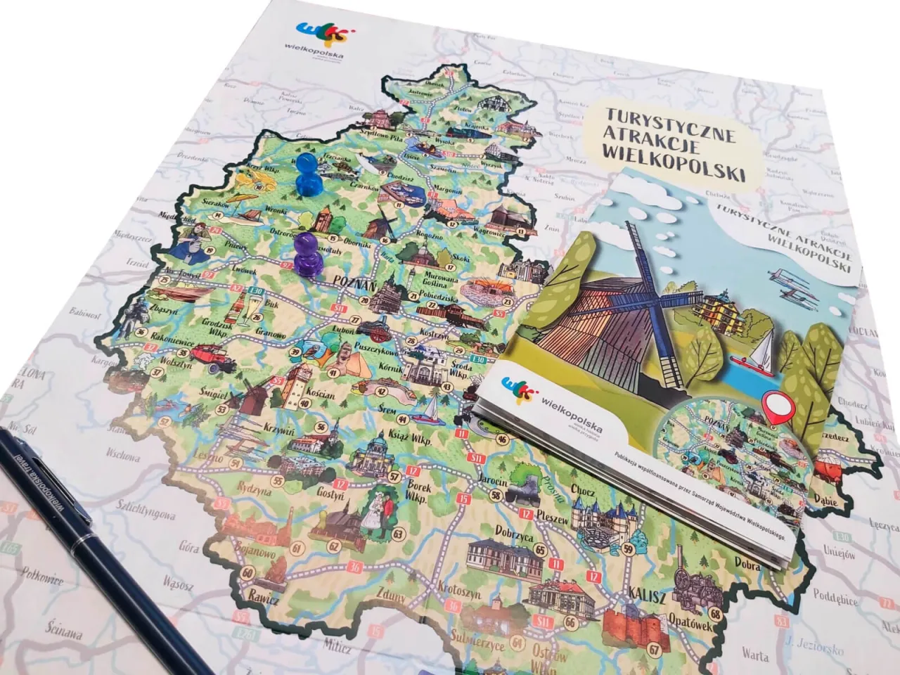 Mapa turystyczna Wielkopolska