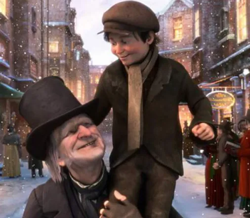 Ebenezer Scrooge przed przemianą i po przemianie