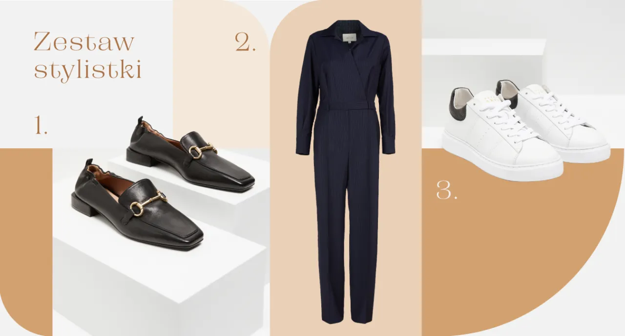 eleganckie płaskie buty do kombinezonu
