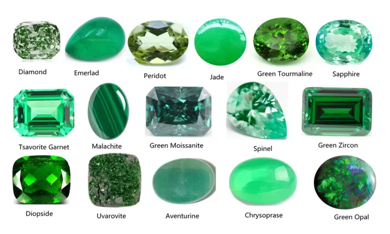 kamienie szlachetne do zielonej sukienki
