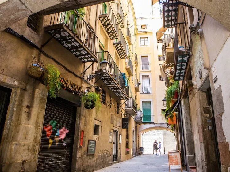 Barcelona historic center narrow streets