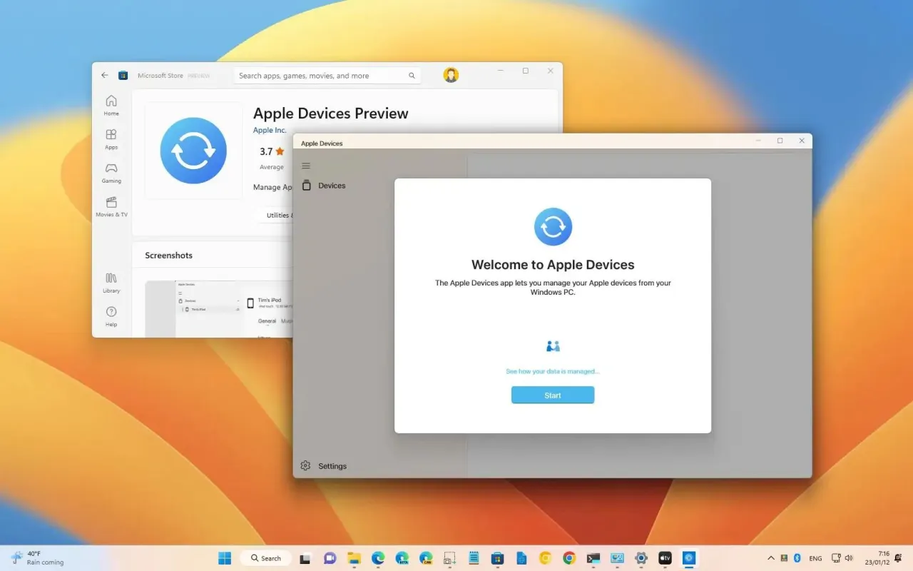 aplikacje apple na windows 11