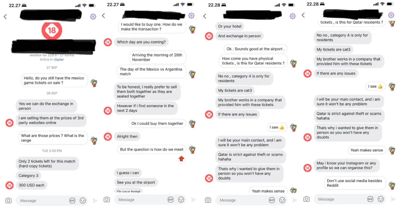 Ostrzeżenie przed oszustwami bilety Mundial