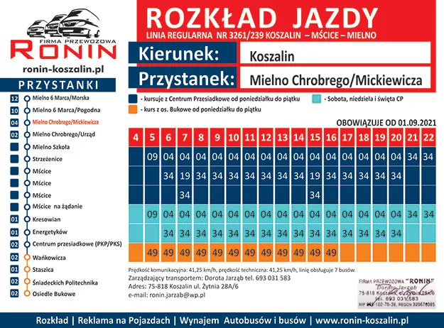 Autobusy i busy Koszalin Mielno