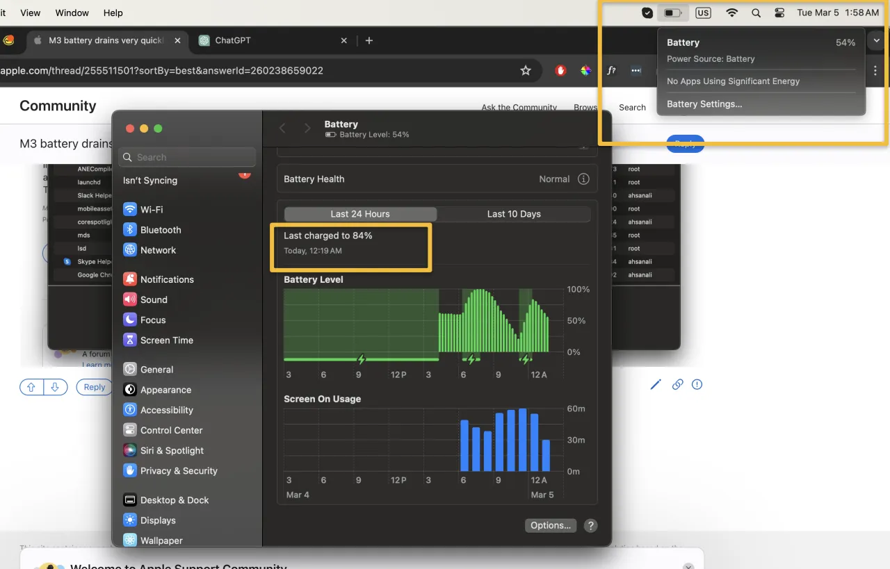 MacBook Air battery drain factors