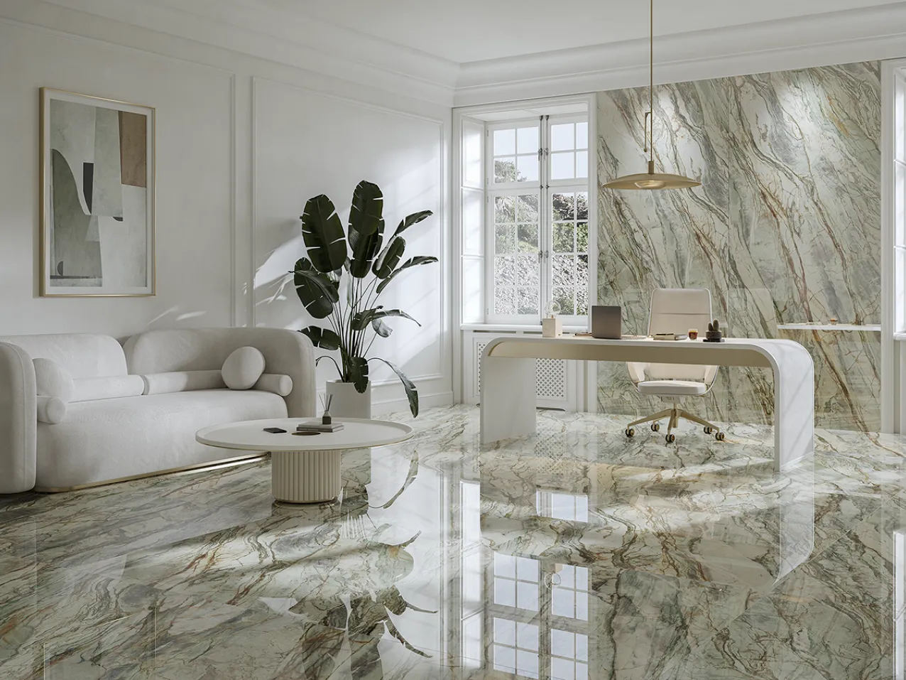 aranżacje salonu z płytkami