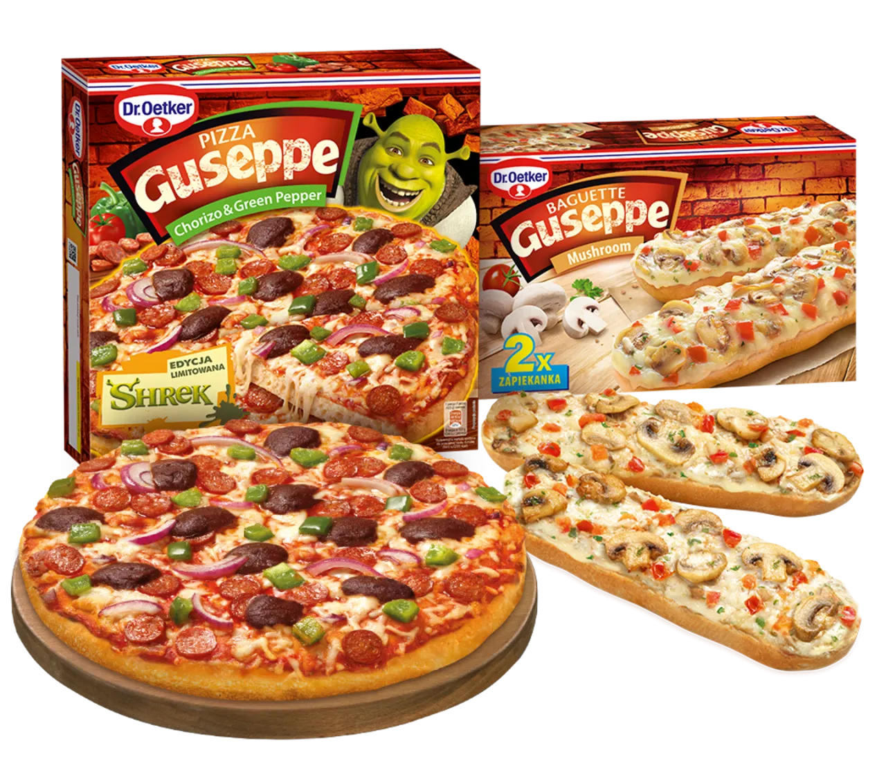 pizza guseppe 4 sery opakowanie i upieczona