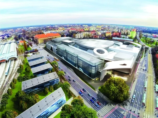 Dworzec PKP Wrocław i Wroclavia z góry