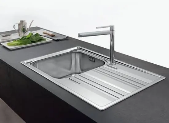 zlewozmywak stalowy wykończenia satyna len szczotkowany