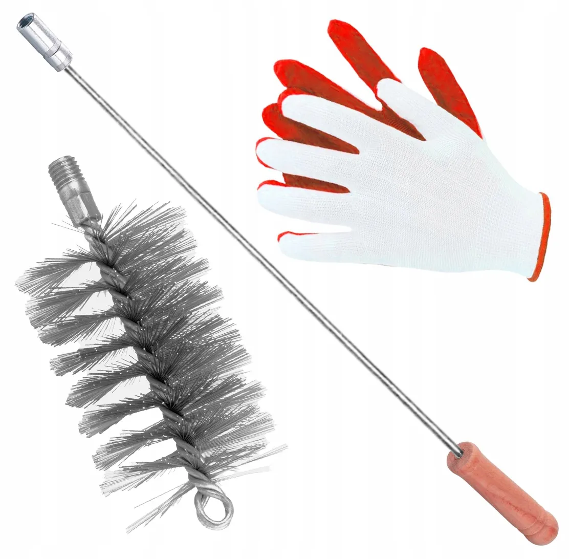 Narzędzia do czyszczenia kotła na ekogroszek / Czysty i brudny wymiennik kotła