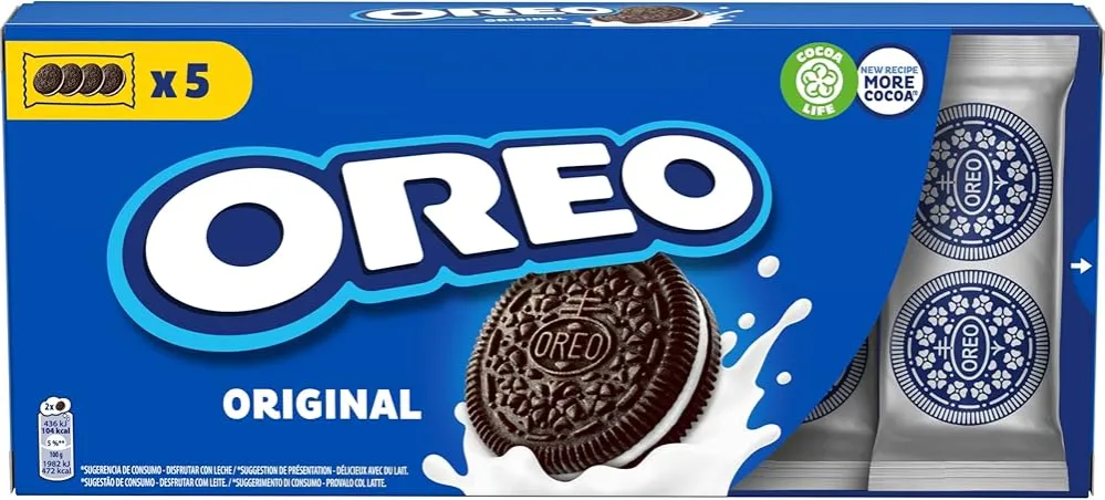 Opakowanie Oreo z widoczną gramaturą