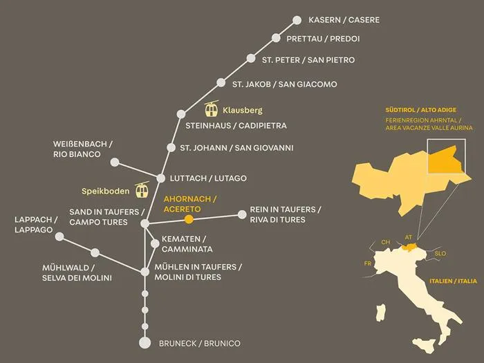 Mappa Italia destinazioni baite montagna