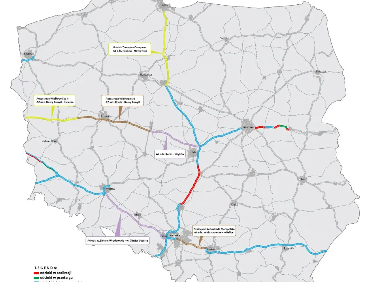Mapa płatnych i darmowych autostrad w Polsce 2026