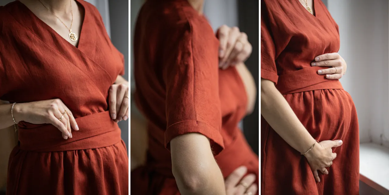 przewiewne materiały ubrania ciążowe len bawełna wiskoza