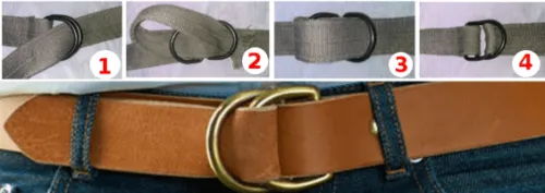 jak zapiąć pasek z dwoma obręczami krok po kroku