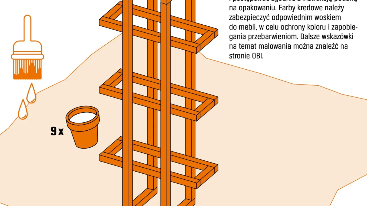 budowa kwietnika drabinka DIY krok po kroku