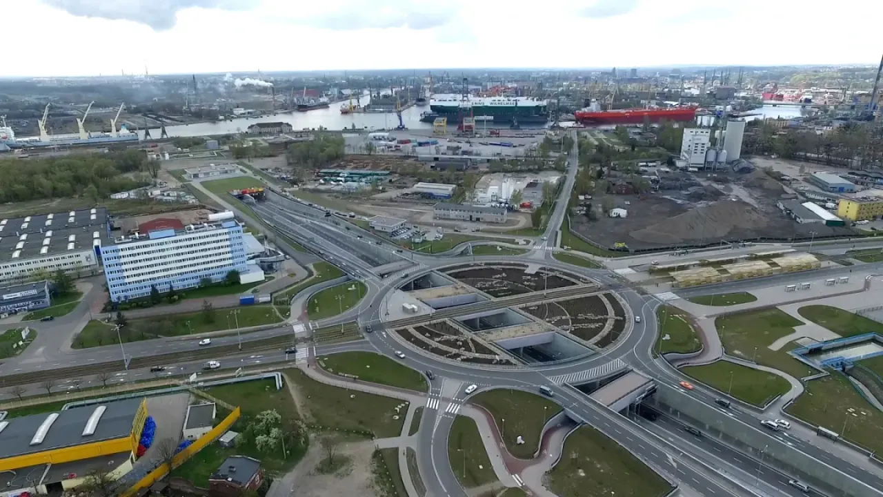 Martwa Wisła Gdańsk widok z lotu ptaka