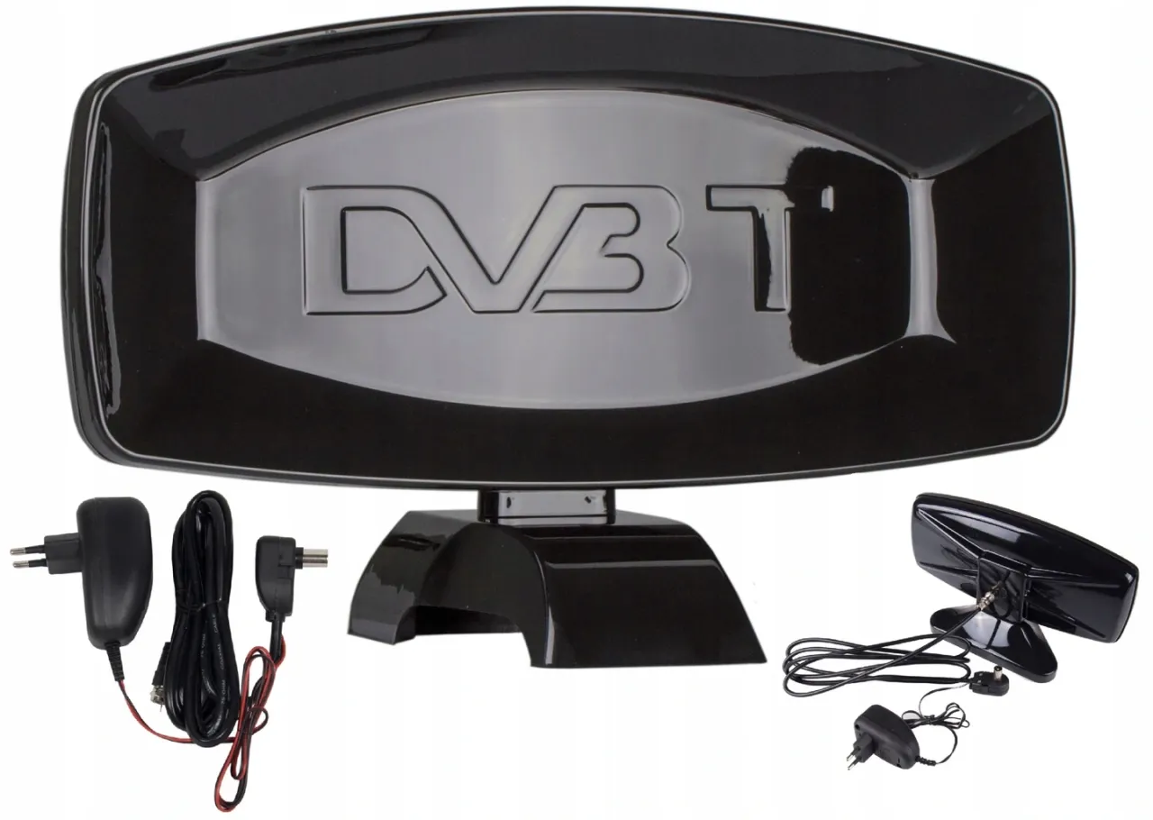 Różne typy anten DVB-T2: pokojowa, balkonowa, zewnętrzna